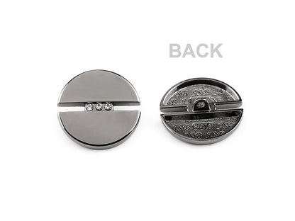 Bouton métallique avec strass, taille 17,7mm ; 38'