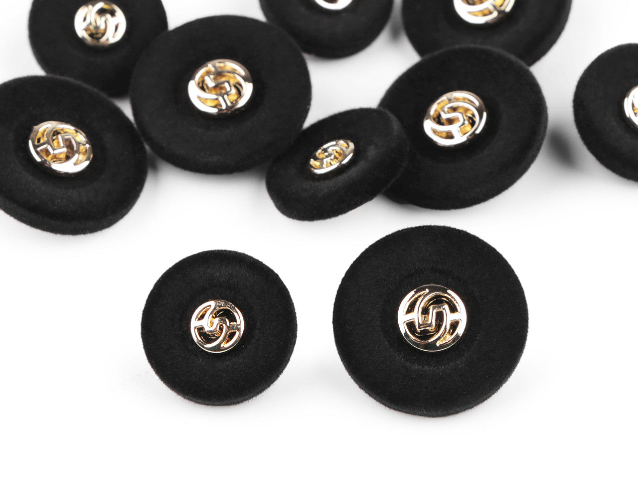 Boutons en velours, taille 17,7mm, 36'