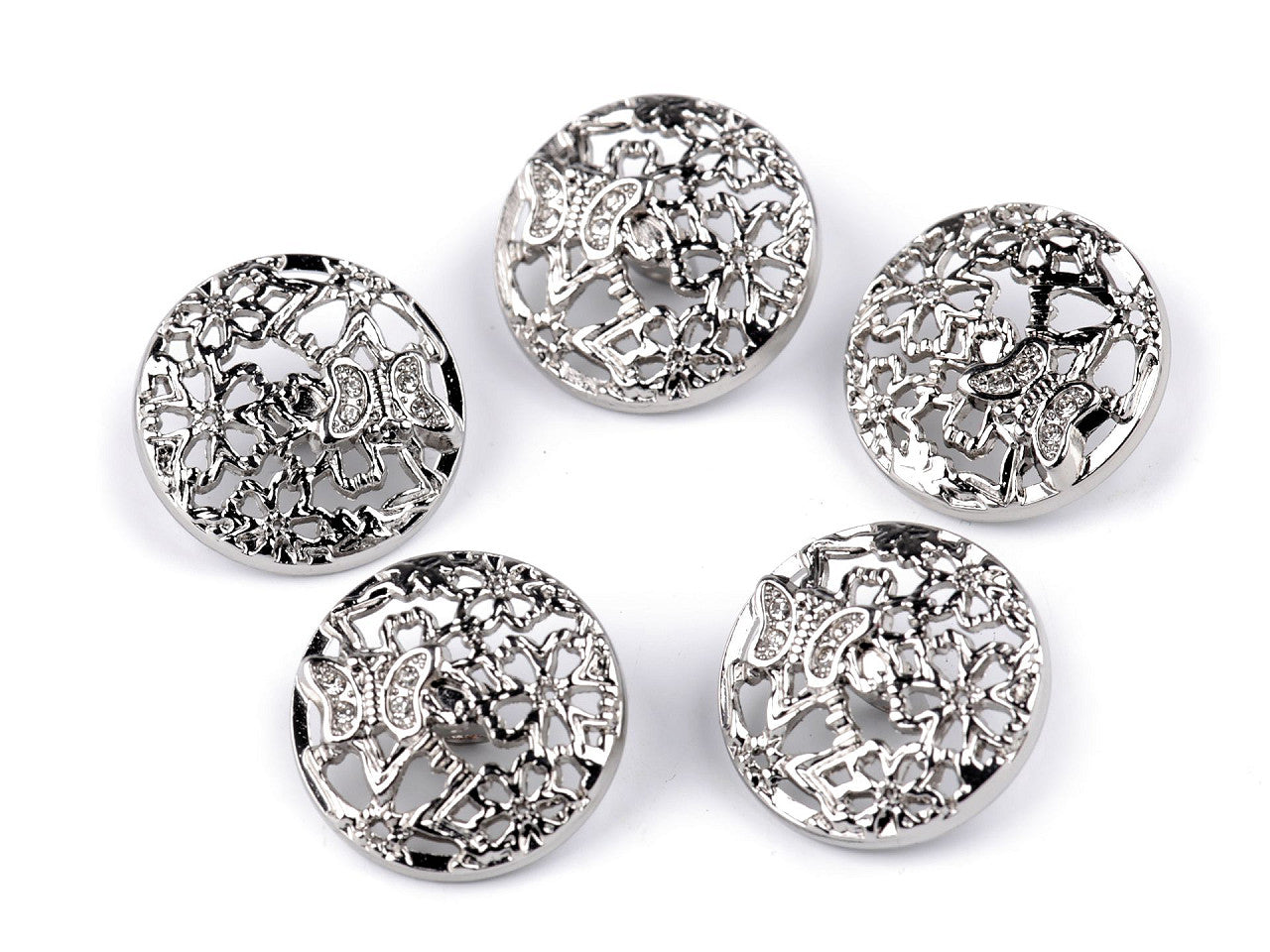 Bouton métallique, taille 17,7mm, 21,1mm avec nœud papillon et strass
