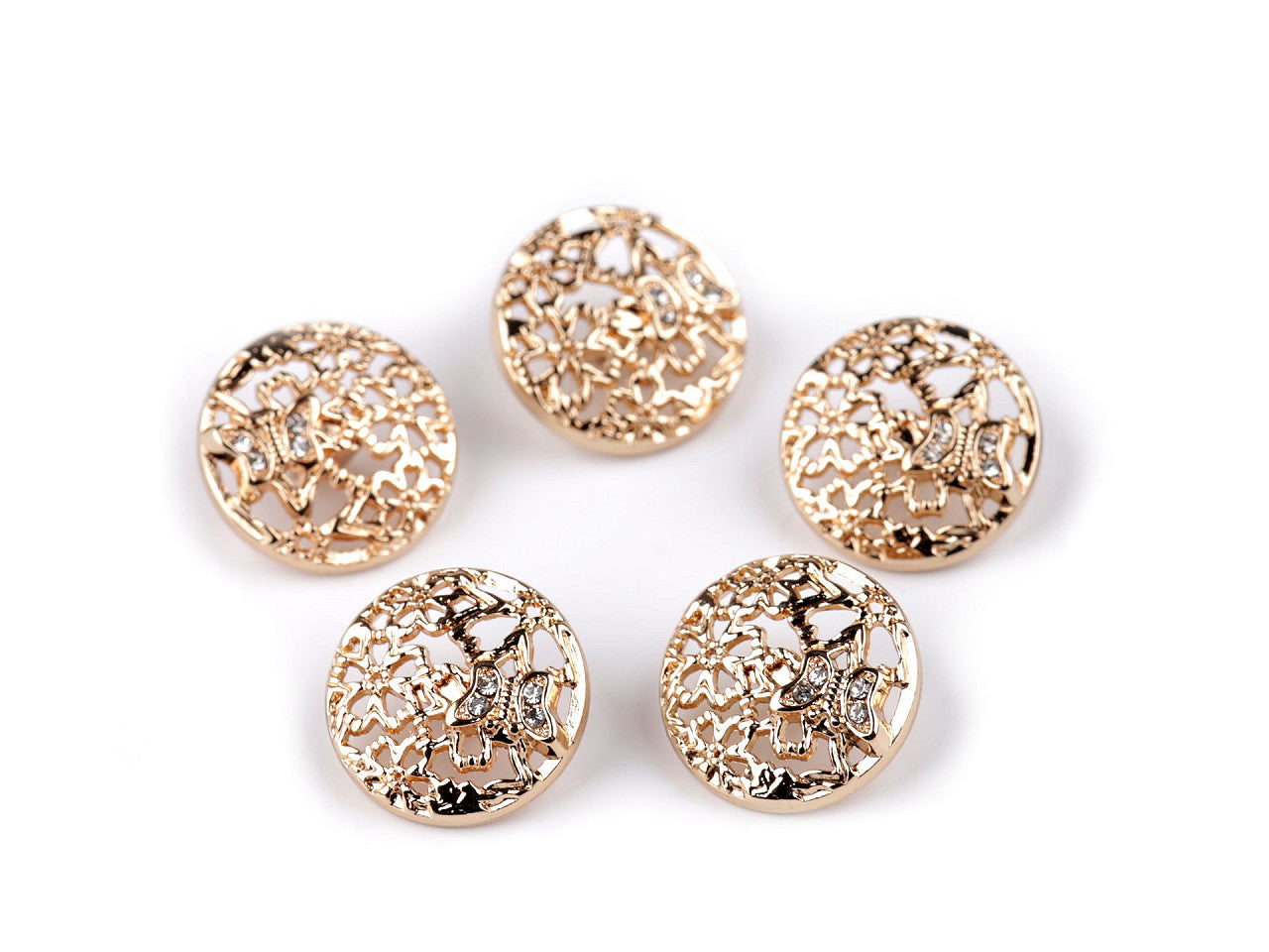 Bouton métallique, taille 17,7mm, 21,1mm avec nœud papillon et strass