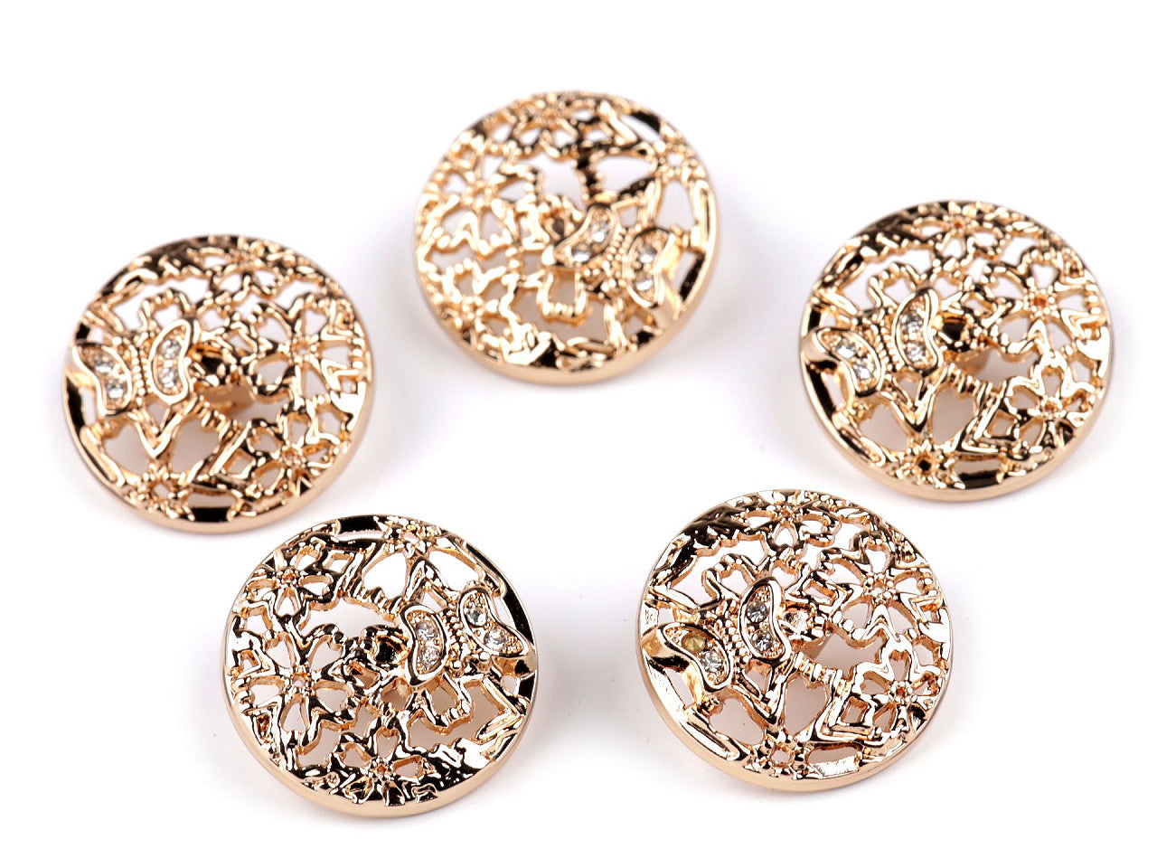 Bouton métallique, taille 17,7mm, 21,1mm avec nœud papillon et strass