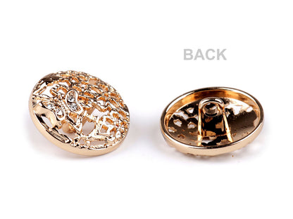Bouton métallique, taille 17,7mm, 21,1mm avec nœud papillon et strass