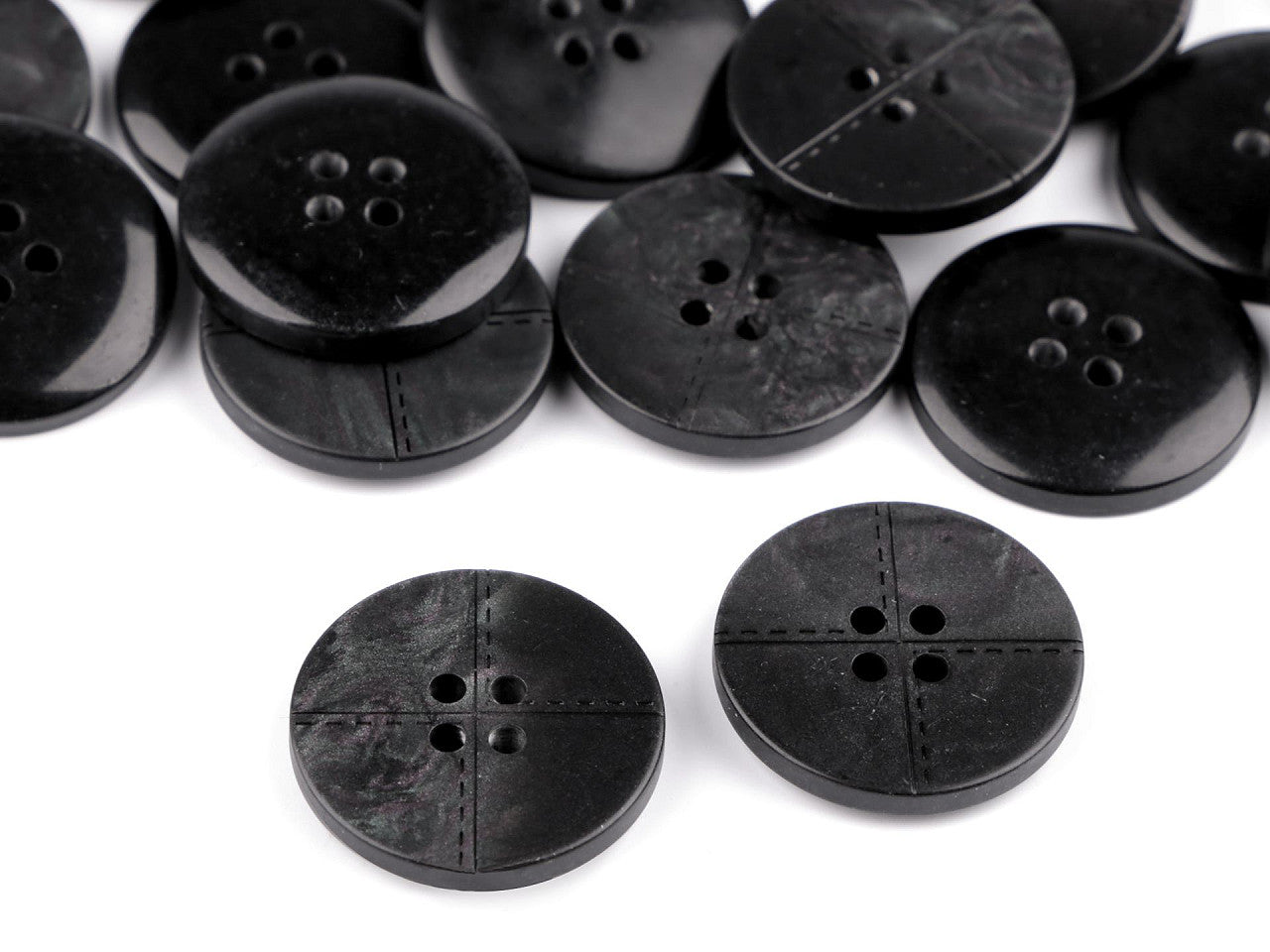 Bouton avec coutures, taille 15,2mm, 17,7mm, 36', 25,4mm