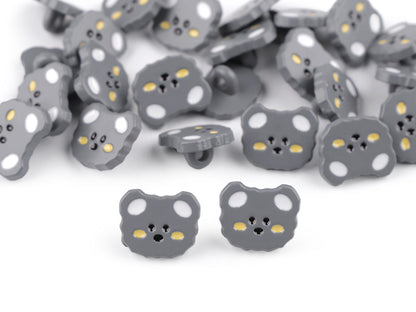 Bouton Ours en peluche pour enfant, taille 15,2mm