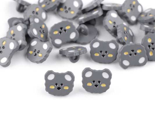 Bouton Ours en peluche pour enfant, taille 15,2mm