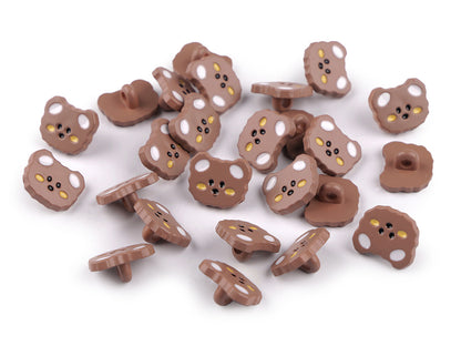 Bouton Ours en peluche pour enfant, taille 15,2mm