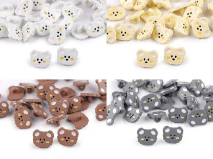 Bouton Ours en peluche pour enfant, taille 15,2mm