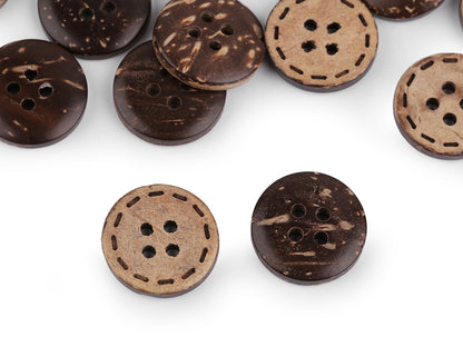 Bouton double face en noix de coco, taille 15,2mm, 17,7mm, 36', 25,4mm, 30,4mm