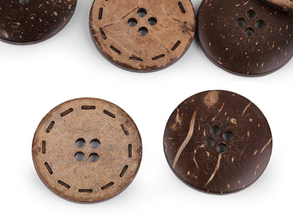 Bouton double face en noix de coco, taille 15,2mm, 17,7mm, 36', 25,4mm, 30,4mm