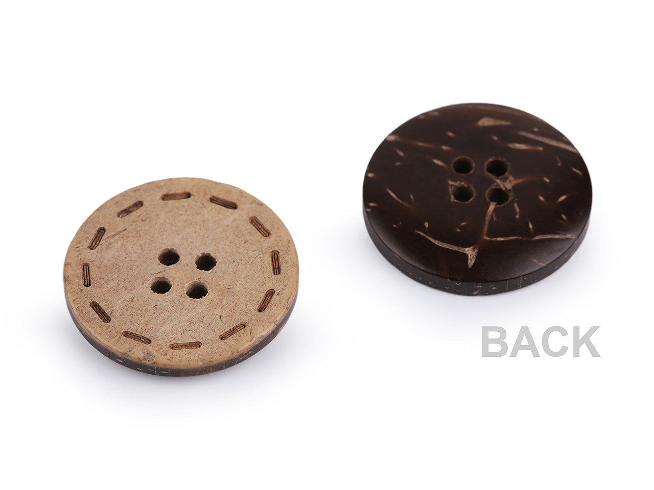 Bouton double face en noix de coco, taille 15,2mm, 17,7mm, 36', 25,4mm, 30,4mm