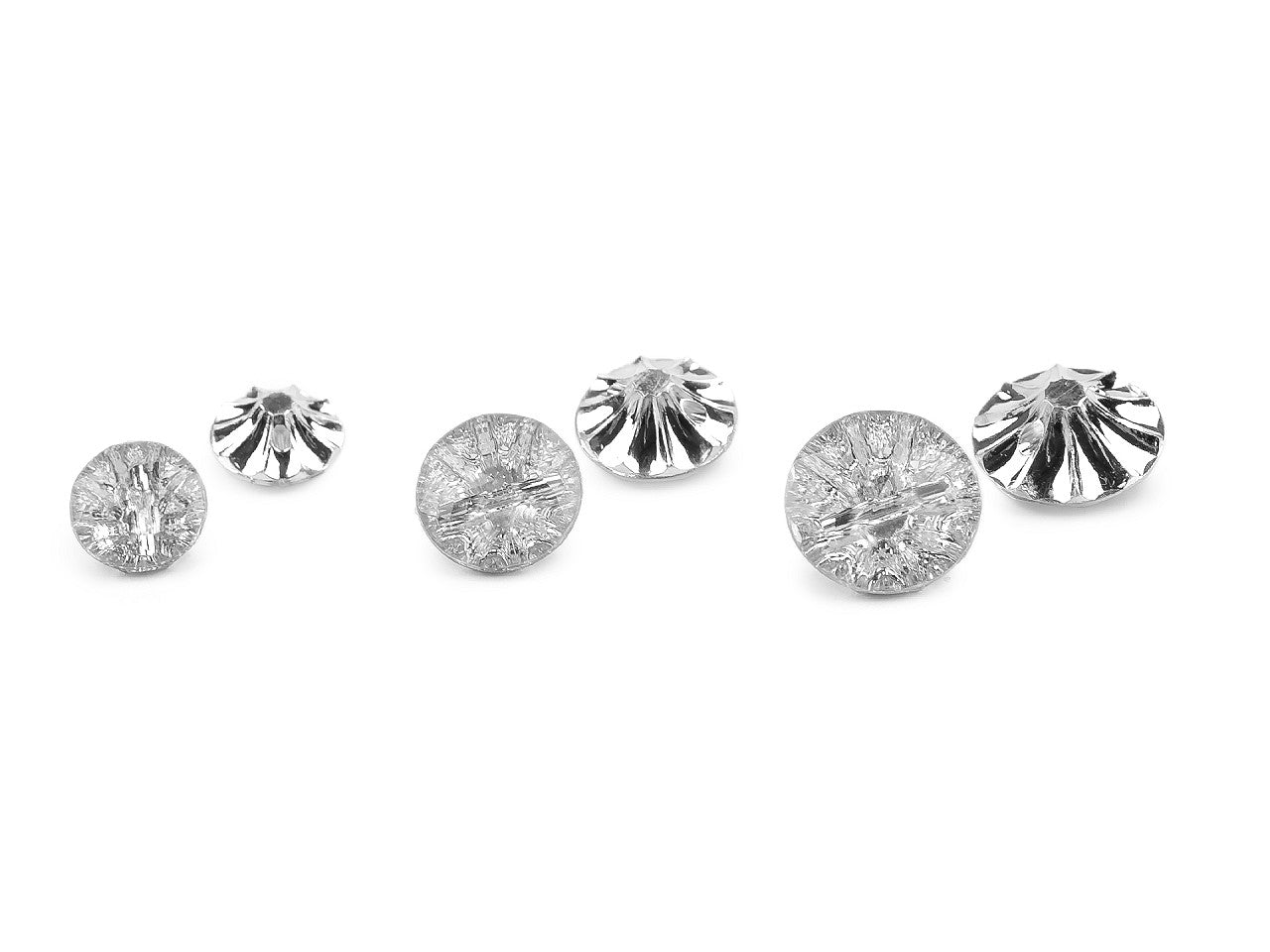 Bouton imitation cristal, taille 12,7mm, 15,2mm, 17,7mm - 10pc