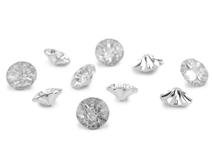 Bouton imitation cristal, taille 12,7mm, 15,2mm, 17,7mm - 10pc