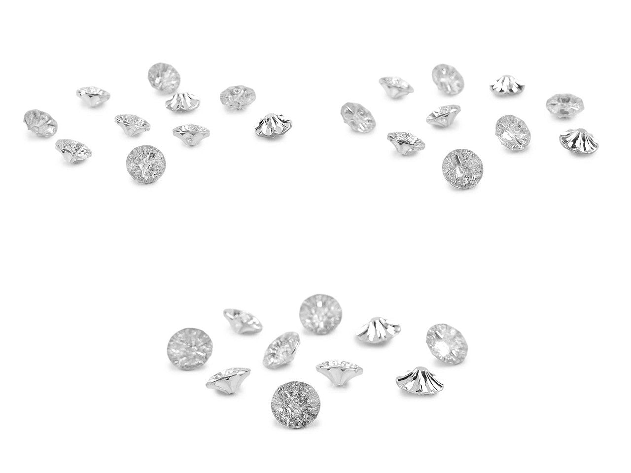 Bouton imitation cristal, taille 12,7mm, 15,2mm, 17,7mm - 10pc