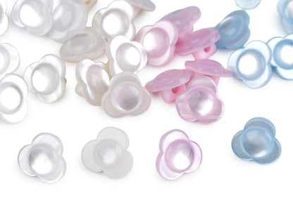 Bouton Fleur nacrée, taille 13,9mm - 20pc