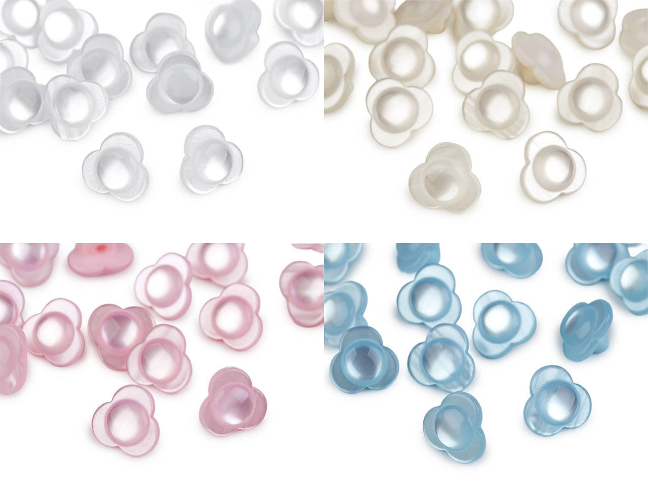 Bouton Fleur nacrée, taille 13,9mm - 20pc