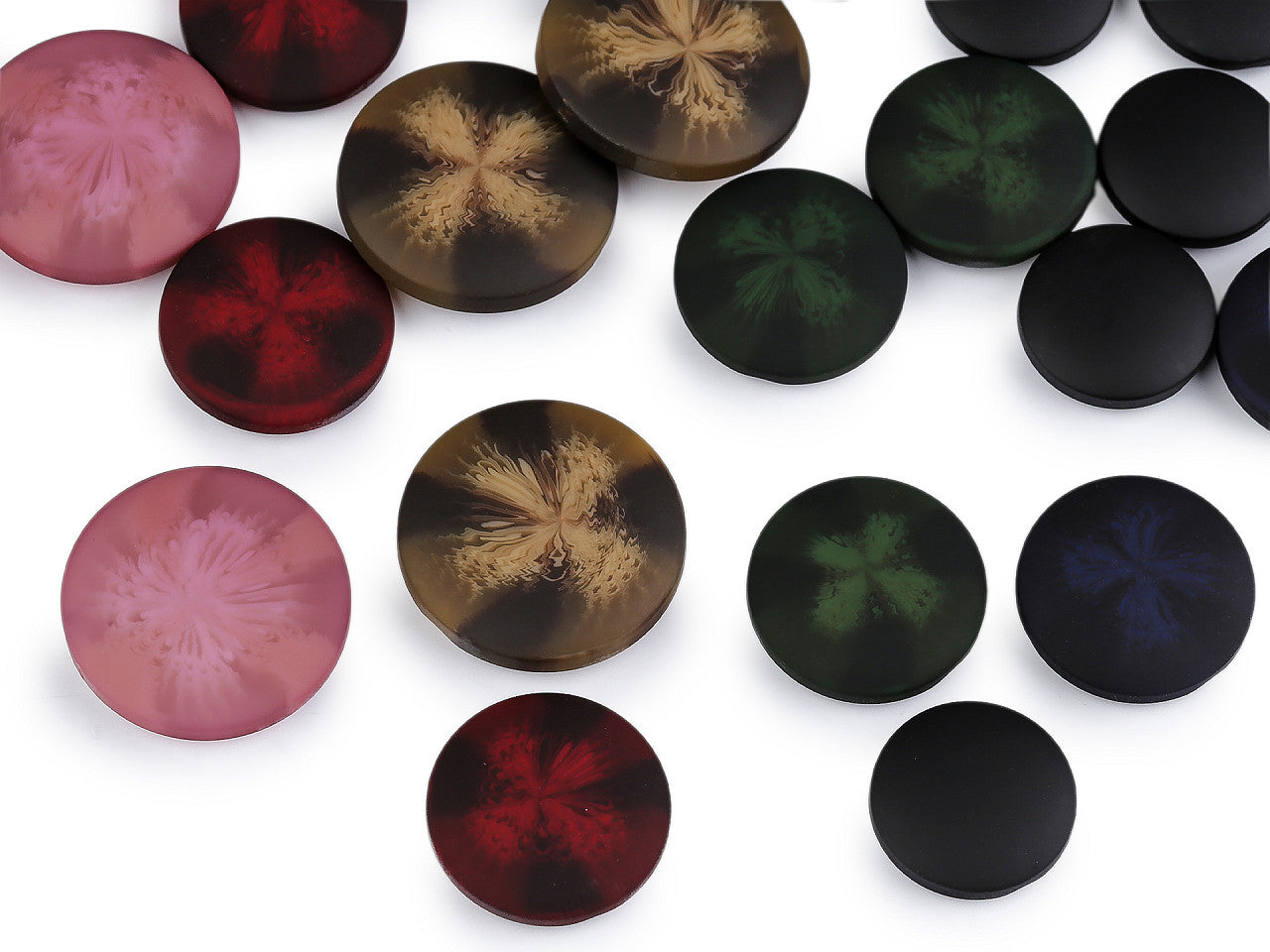 Bouton pour manteaux et vestes - effet velours, tailles 21,1mm, 25,4mm, 30,4mm - 25pc
