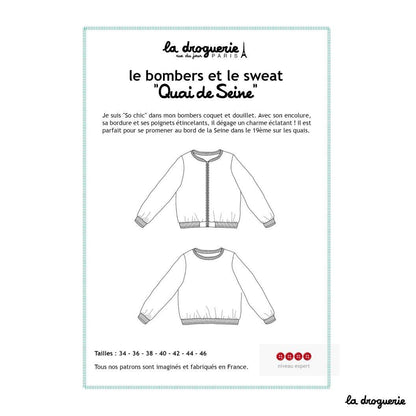 Patron couture du bombers et du sweat "Quai de Seine"