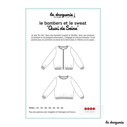 Patron couture du bombers et du sweat "Quai de Seine"