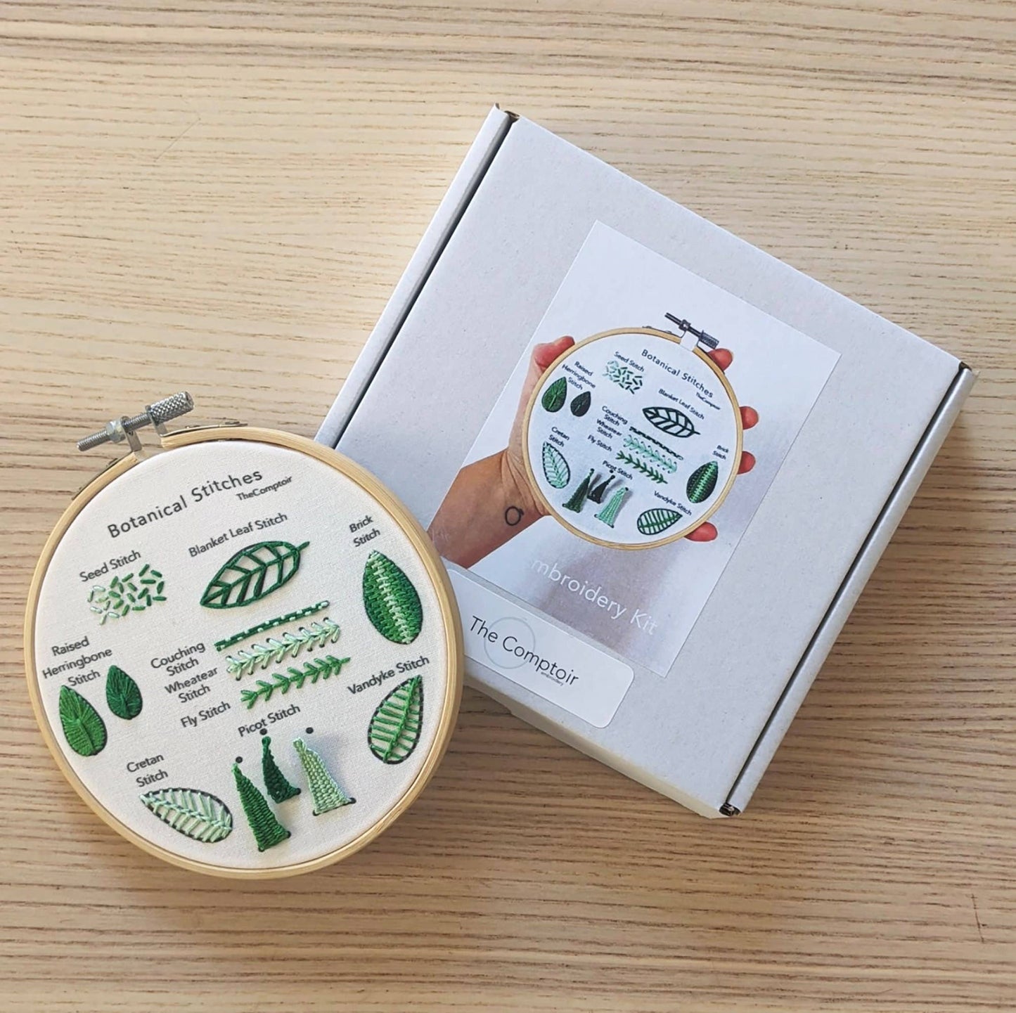 Kit d'apprentissage de broderie des points végétaux