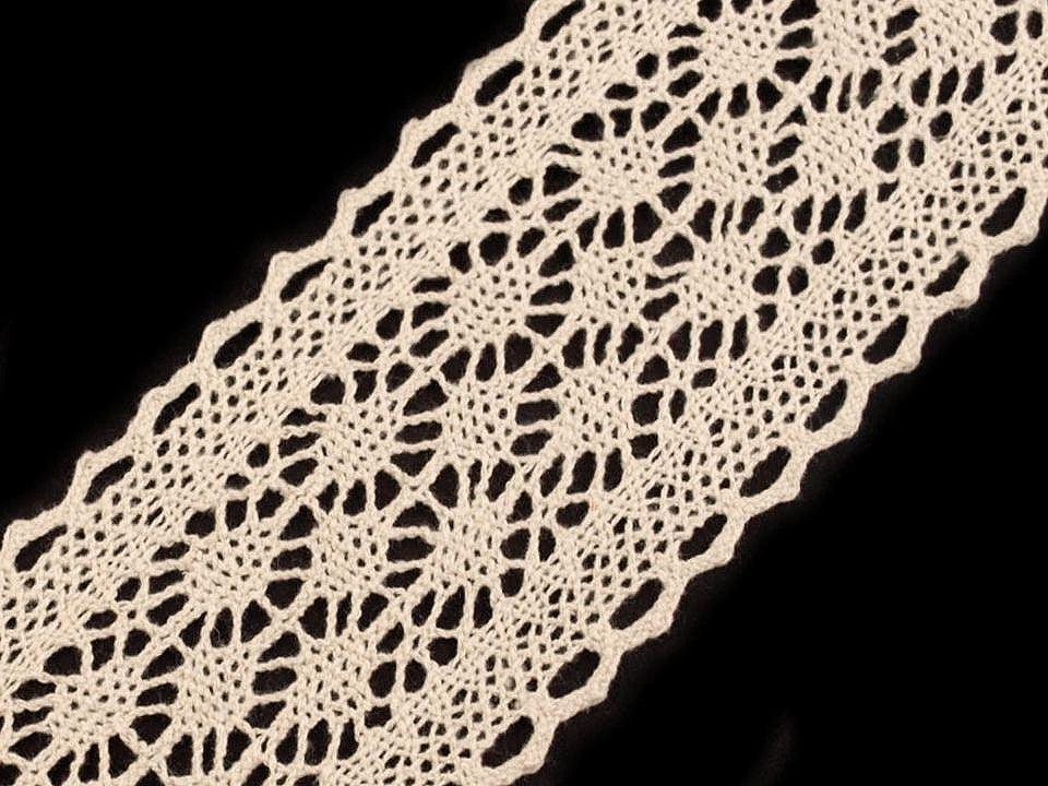 Liseré/Pièce de dentelle en coton, largeur 60 mm - 1m