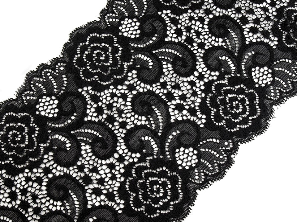 Liseré en dentelle élastique, largeur 15 cm