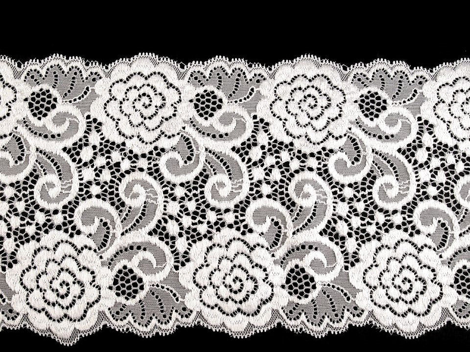 Liseré en dentelle élastique, largeur 15 cm