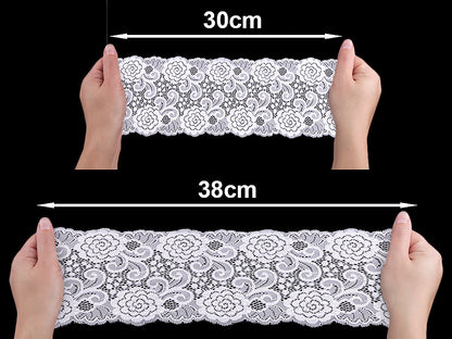 Liseré en dentelle élastique, largeur 15 cm