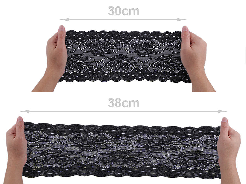 Dentelle élastique, largeur 16 cm