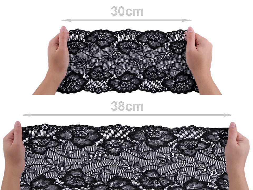 Dentelle élastique, largeur 18,5 cm