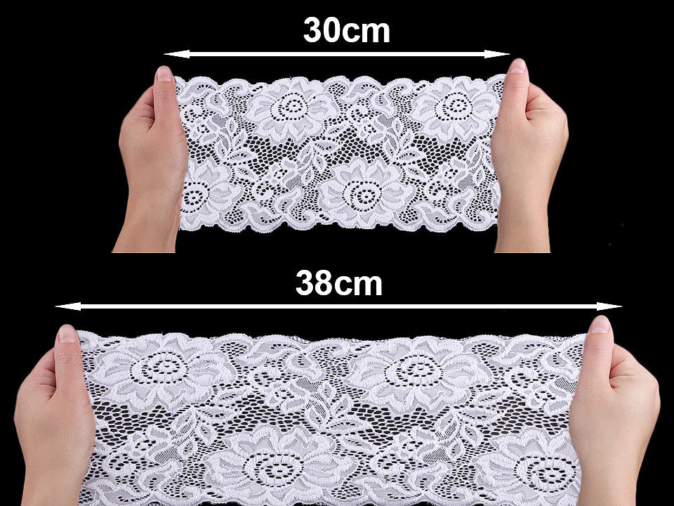 Dentelle élastique, largeur 14 cm