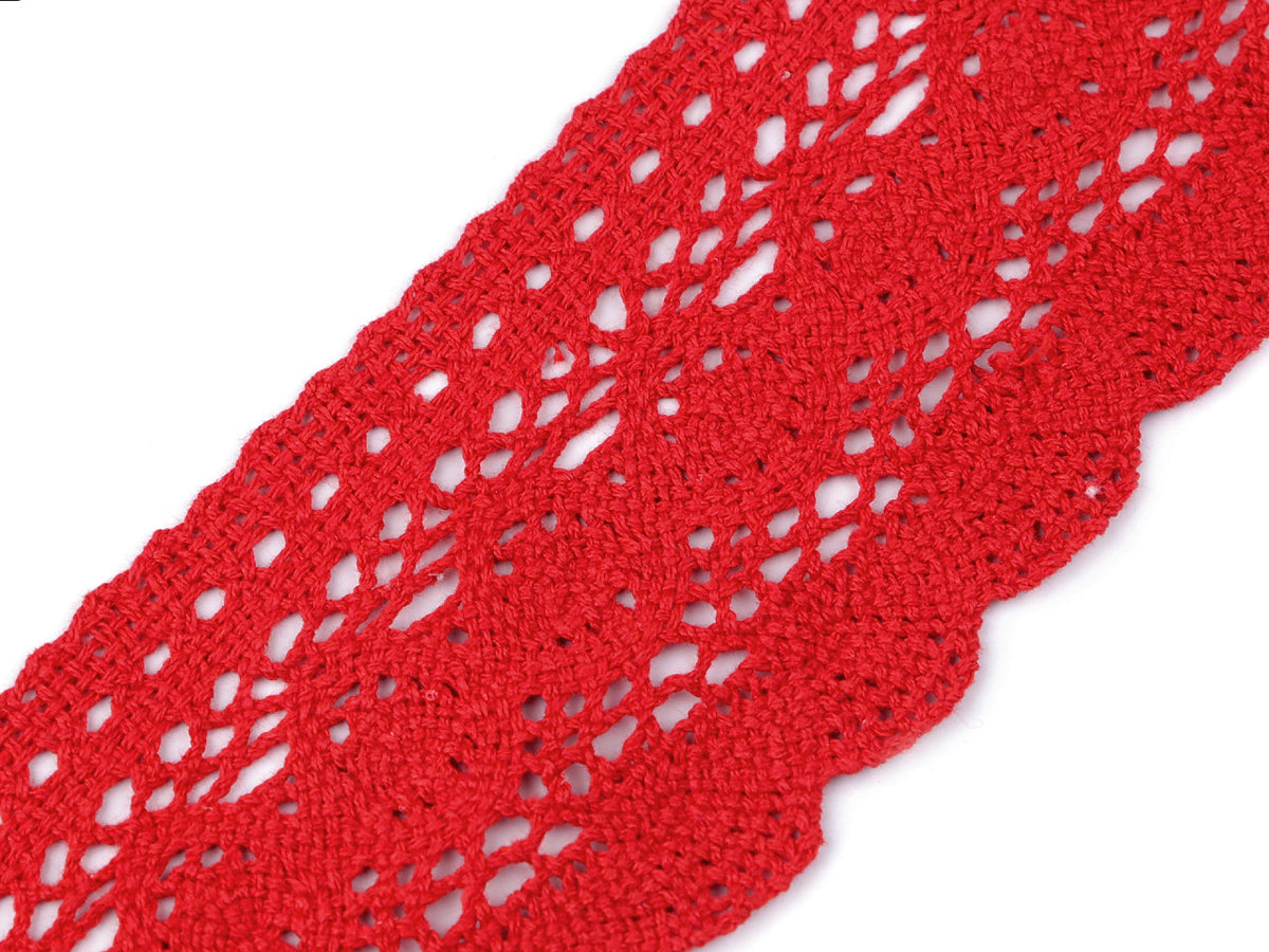 Bobine de liseré de dentelle en coton, largeur 75 mm - 1m