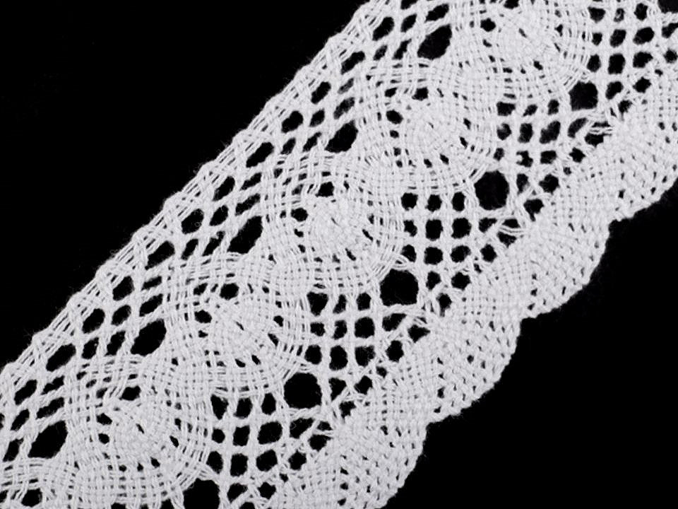 Bobine de liseré de dentelle en coton, largeur 75 mm - 1m