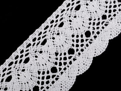 Bobine de liseré de dentelle en coton, largeur 75 mm - 1m