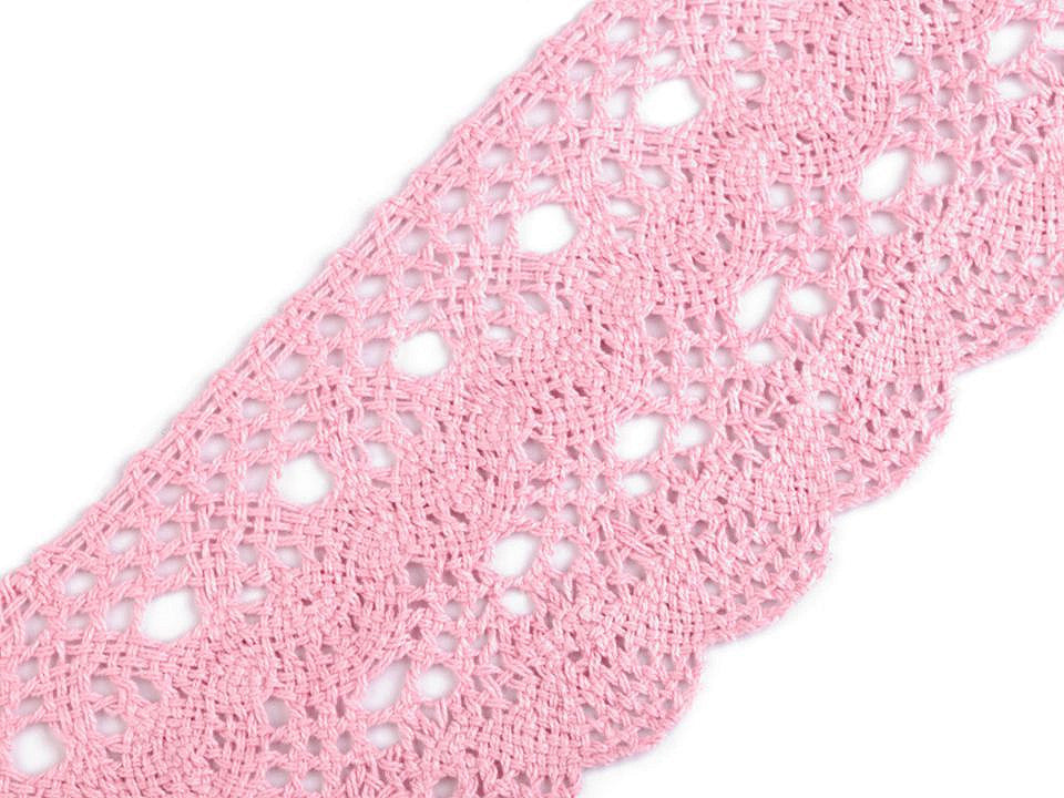 Bobine de liseré de dentelle en coton, largeur 75 mm - 1m