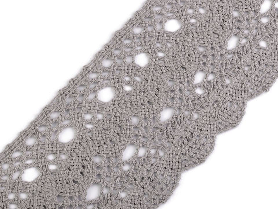Bobine de liseré de dentelle en coton, largeur 75 mm - 1m