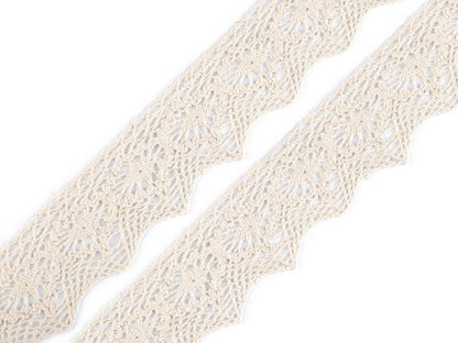 Dentelle en coton, largeur 46 ; 56 mm - 1m