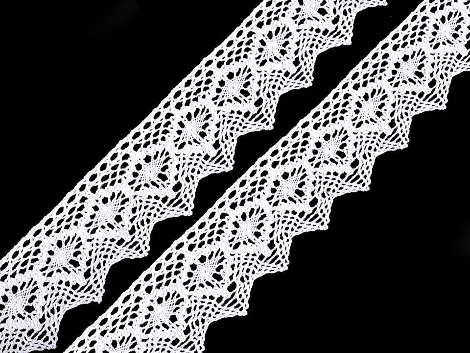 Dentelle en coton, largeur 46 ; 56 mm - 1m