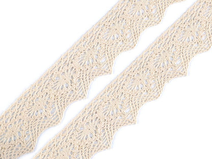 Dentelle en coton, largeur 46 ; 56 mm - 1m