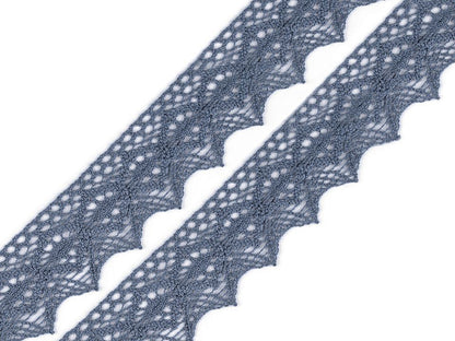 Dentelle en coton, largeur 46 ; 56 mm - 1m