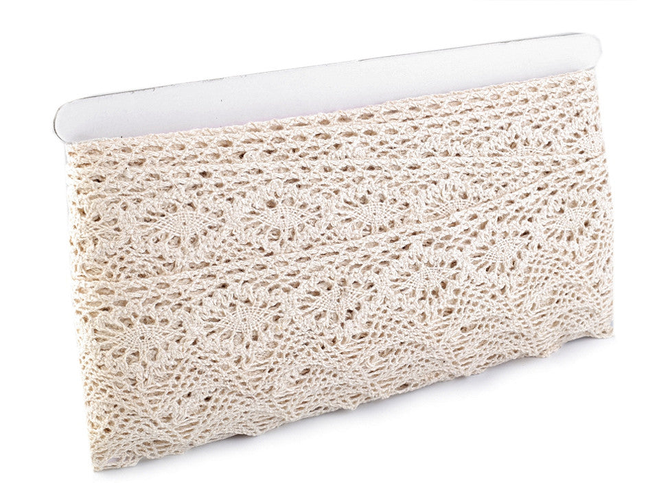 Dentelle en coton, largeur 46 ; 56 mm - 1m