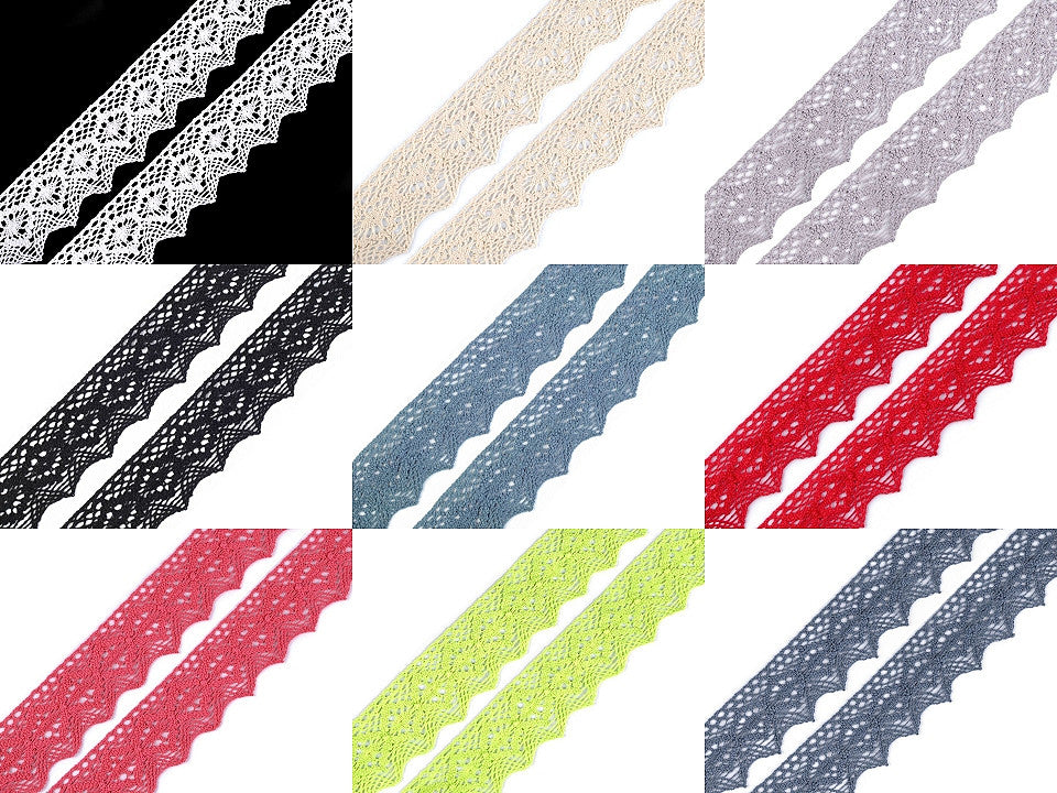 Dentelle en coton, largeur 46 ; 56 mm - 1m