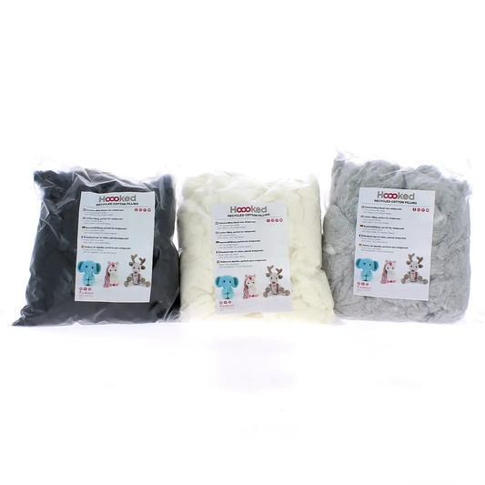 Hoooked - Garnissage en coton 100 % recyclé, doux et moelleux
