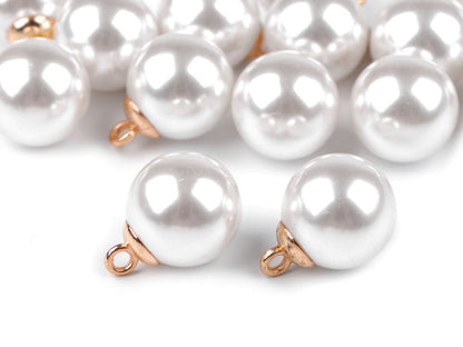 Bouton fausse perle avec boucle, Ø 20 mm - 100pc