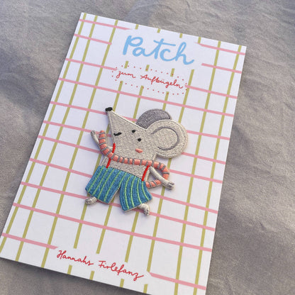 Hannahs Firlefanz - Patch de repassage souris – Écusson pour enfants + adultes