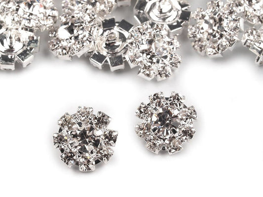 Bouton en strass, taille 10,2mm