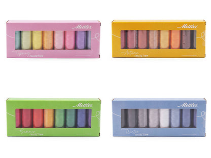 Set de fils en coton, Silk-finish Mettler, 8 x 150 m - 1set
