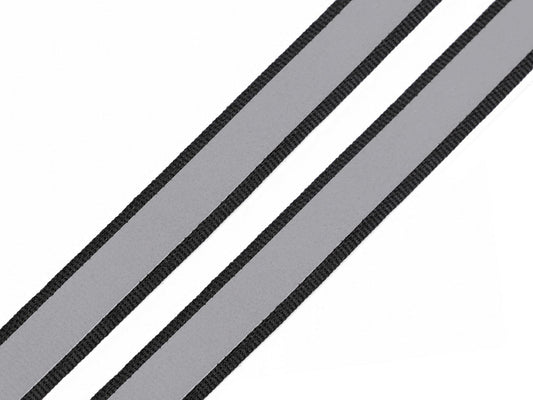 Bande de sangle réfléchissante, largeur 15 mm, sur tissu