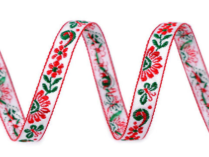 Ruban tapisserie jacquard Folklorique, largeur 10 mm - 6.9m