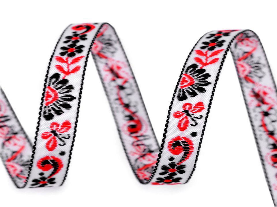 Ruban tapisserie jacquard Folklorique, largeur 10 mm - 6.9m