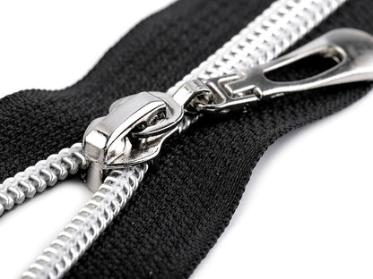 FAG en nylon avec dents argentées, No 7, longueur 55 cm - 1pc